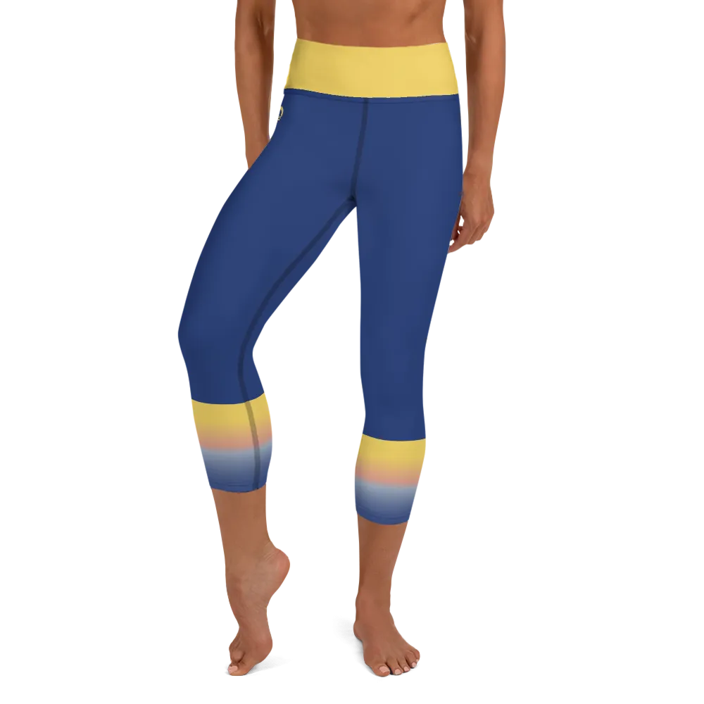 Women's Yoga Capri Tights - Evening Sun