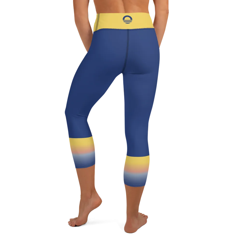 Women's Yoga Capri Tights - Evening Sun