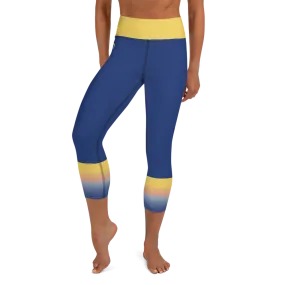 Women's Yoga Capri Tights - Evening Sun