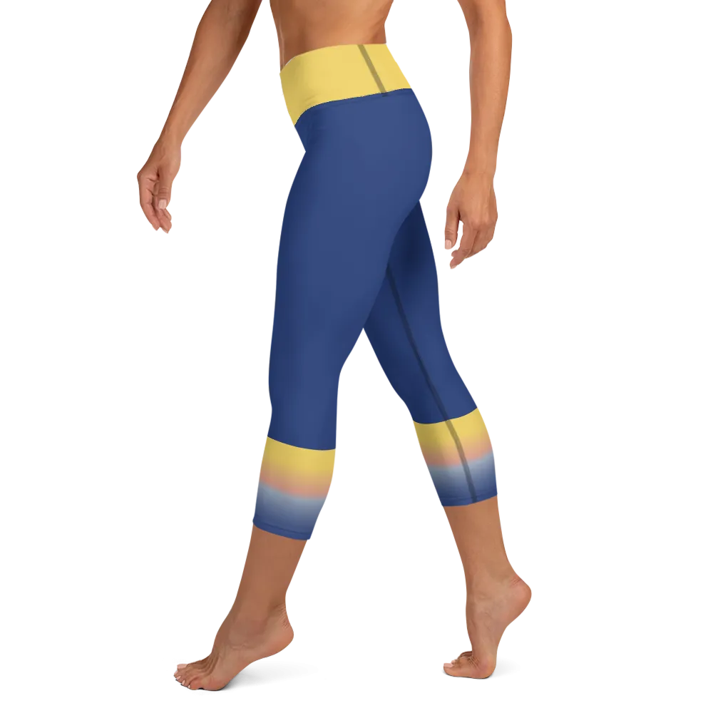 Women's Yoga Capri Tights - Evening Sun