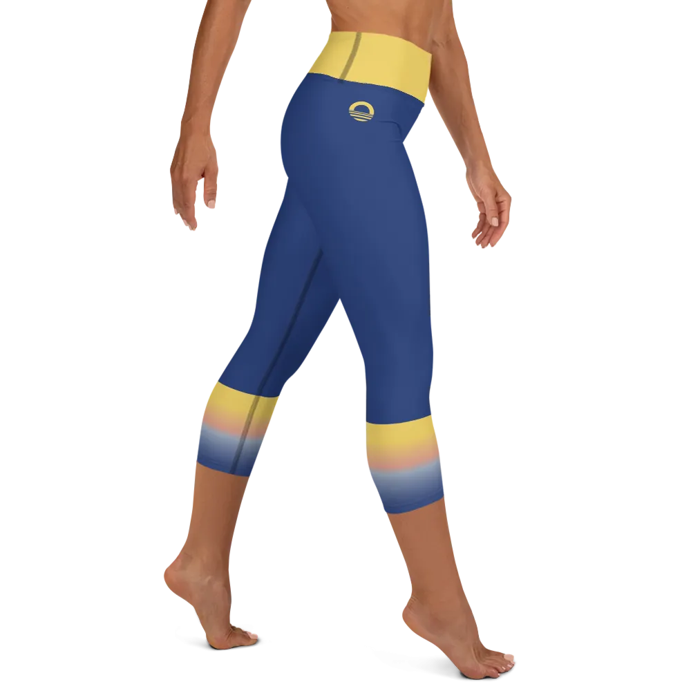 Women's Yoga Capri Tights - Evening Sun