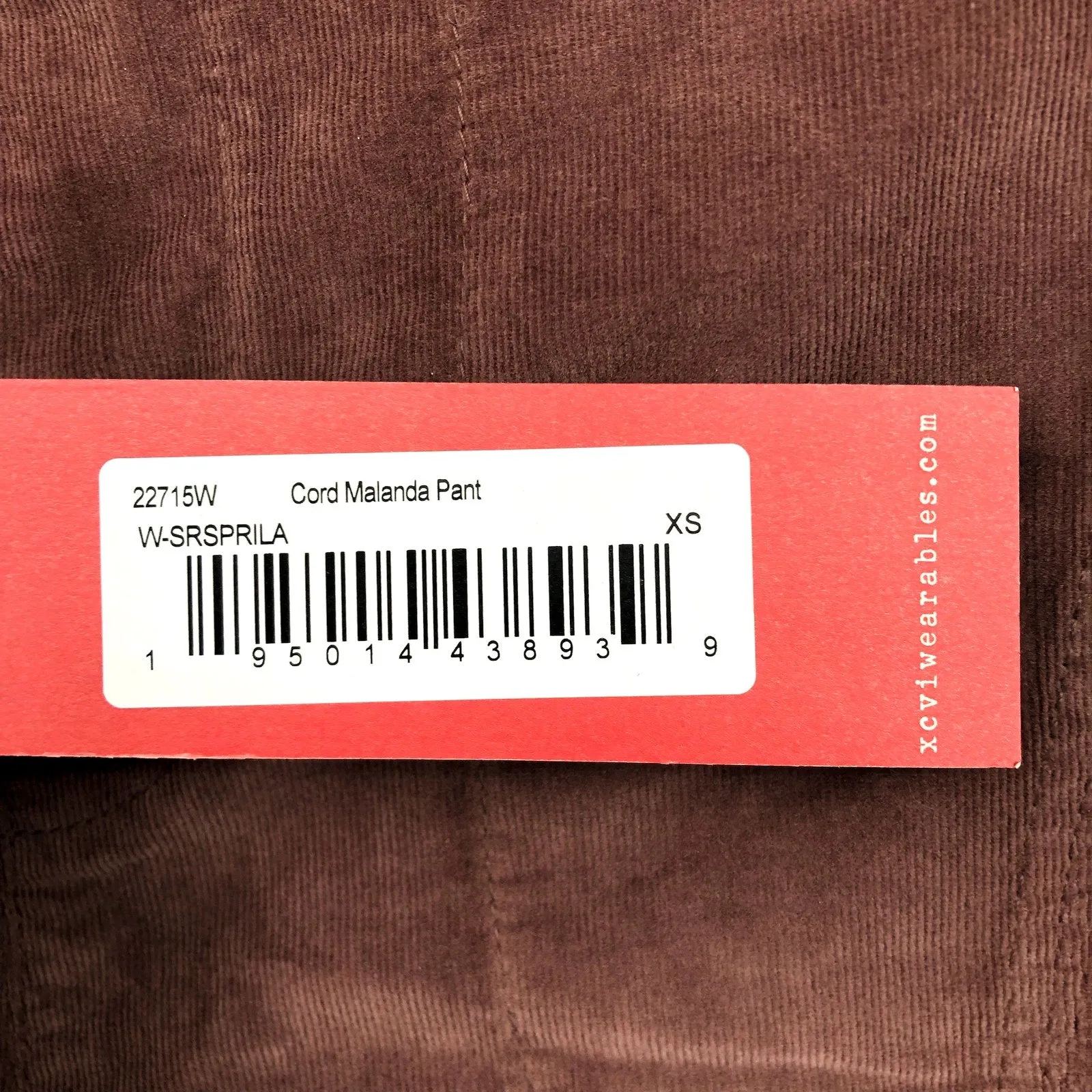 XCVI Women's Cord Malanda Pants XS US 0-2 Brown Sarsaparilla Pull On Stretch NWT