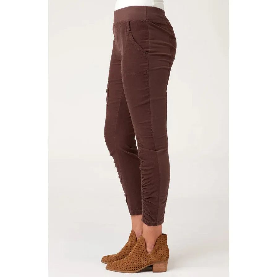 XCVI Women's Cord Malanda Pants XS US 0-2 Brown Sarsaparilla Pull On Stretch NWT